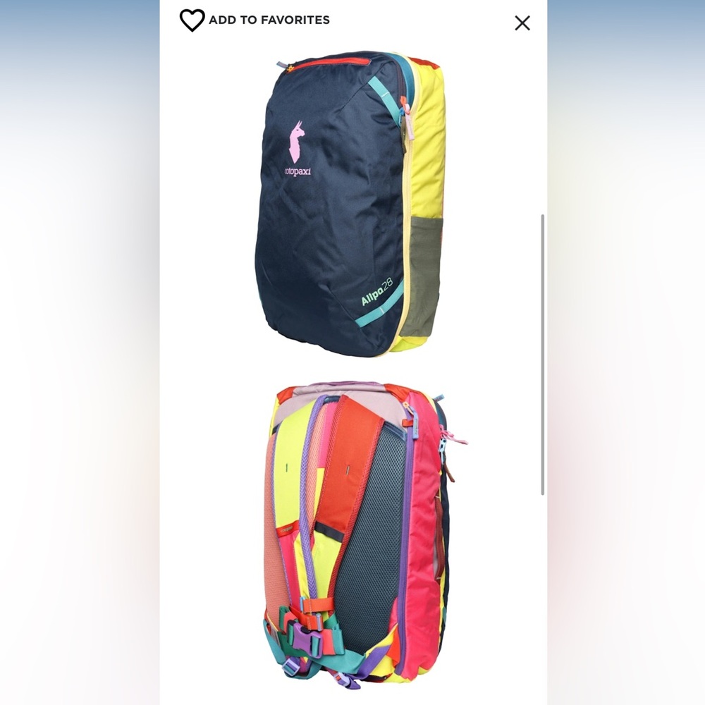 Cotopaxi Allpa 28L Backpack - Navy, Yellow, and Red
